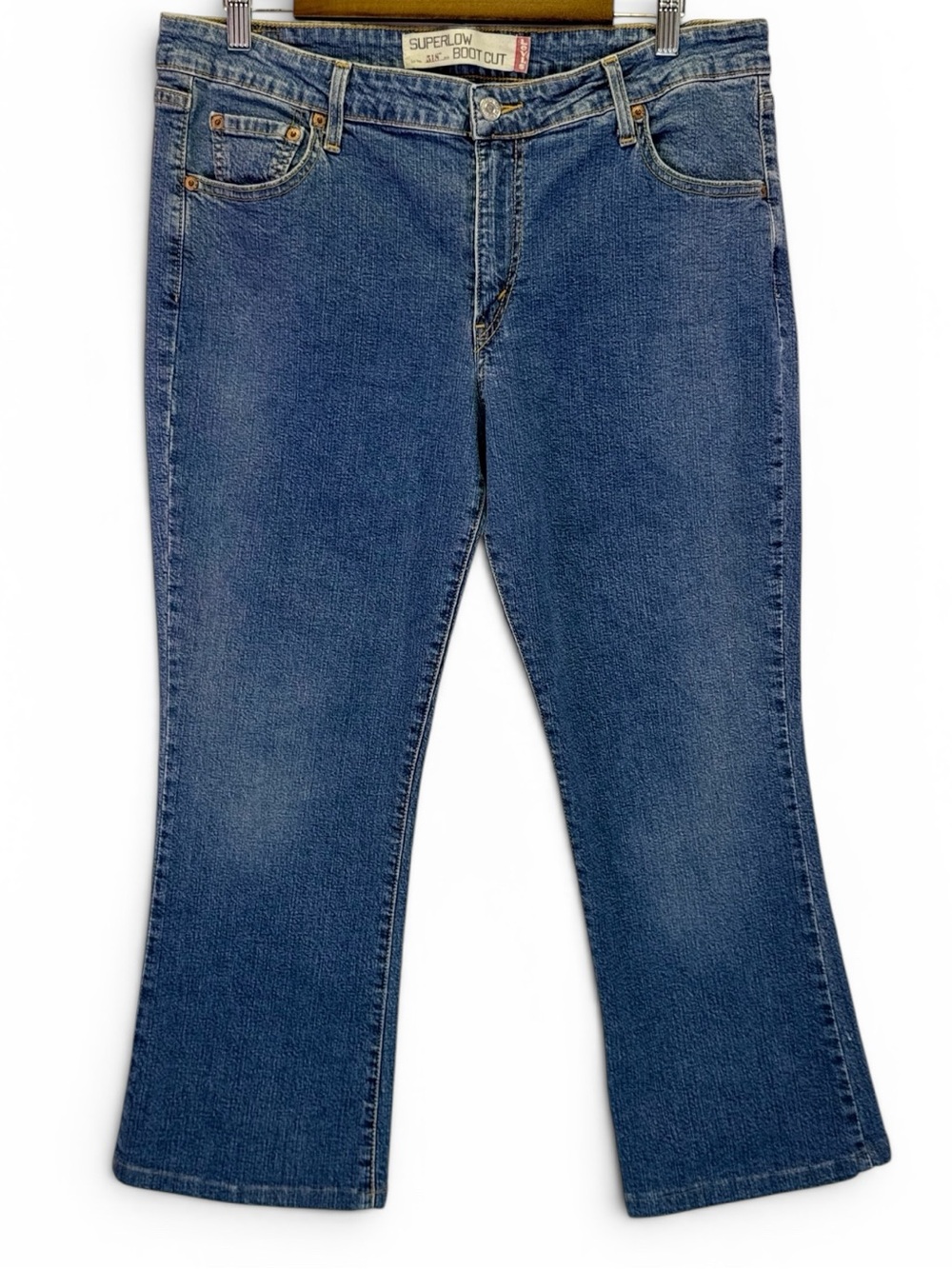 Levis 518 Superlow Bootcut‎ Jeans Juniors 15S Blue Stretch Denim Y2K